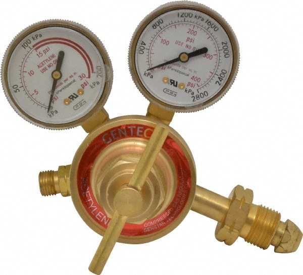 Value Collection 752Y-15 1,200 CFH Flow Range, 510 CGA Inlet Connection, Male Fitting, 15 Max psi, Acetylene Welding Regulator Image