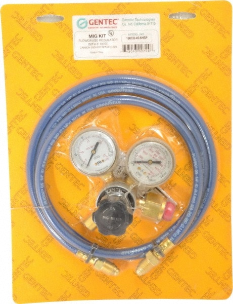 Value Collection 190CD-45-6HSP 0 to 45 SCFM Flow Range, 320 CGA Inlet Connection, Female Fitting, 3,000 Max psi, Carbon Dioxide Welding Regulator with Hose Image