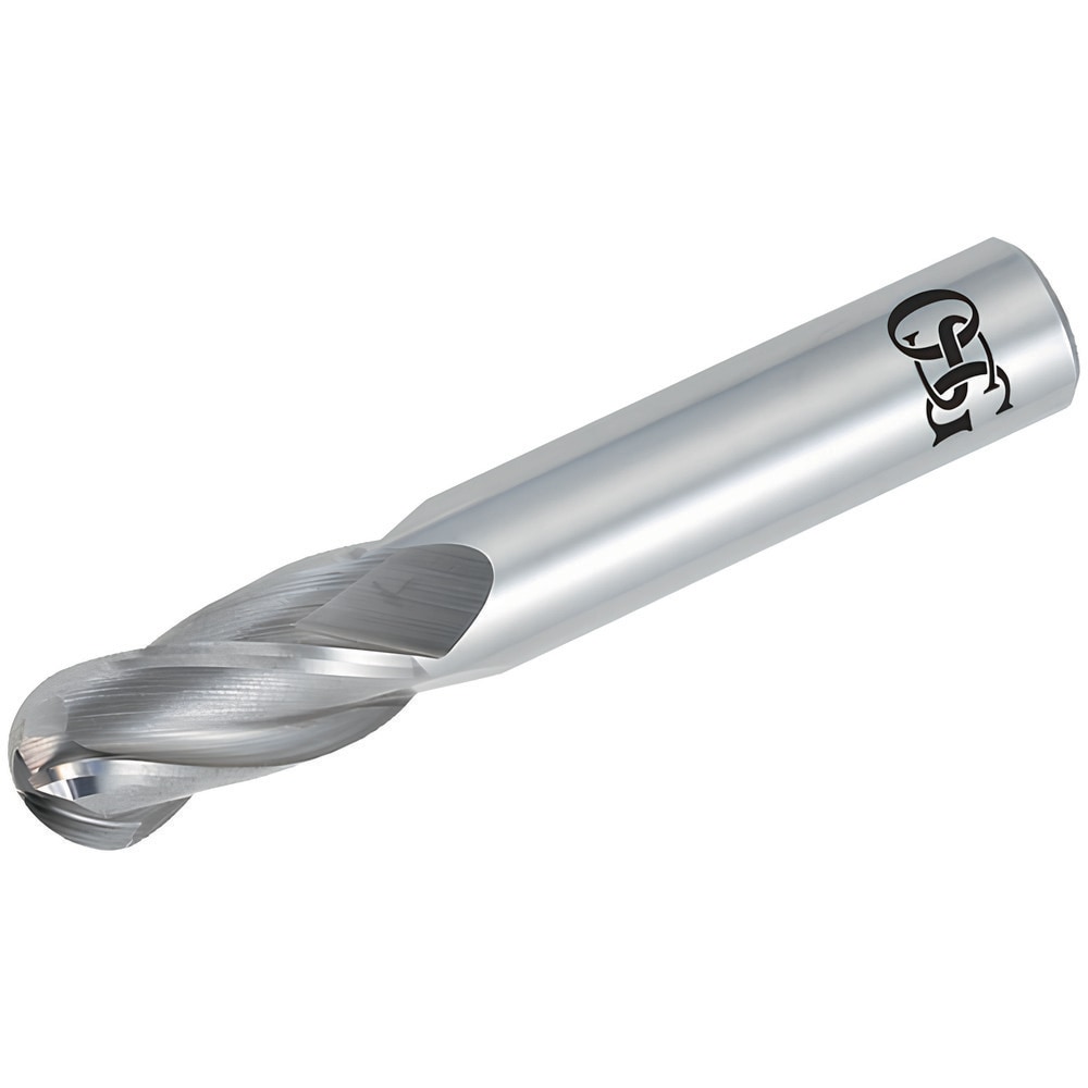 Ball End Mill: 1" Dia, 1.5" LOC, 4 Flute, Solid Carbide