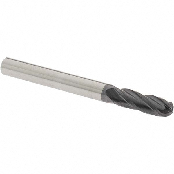 OSG 404-2500-BN11 Ball End Mill: 0.25" Dia, 0.75" LOC, 4 Flute, Solid Carbide Image