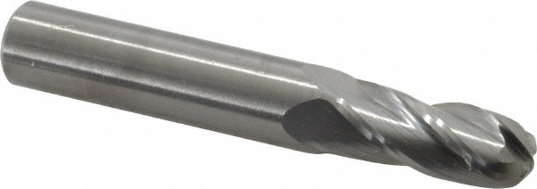 OSG 404-3906-BN Ball End Mill: 0.3906" Dia, 1" LOC, 4 Flute, Solid Carbide Image