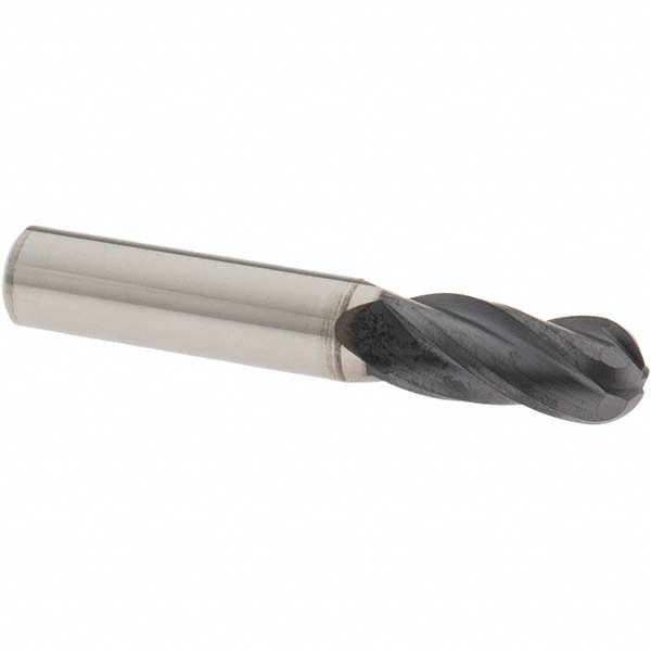 OSG 404-4375-BN11 Ball End Mill: 0.4375" Dia, 1" LOC, 4 Flute, Solid Carbide Image