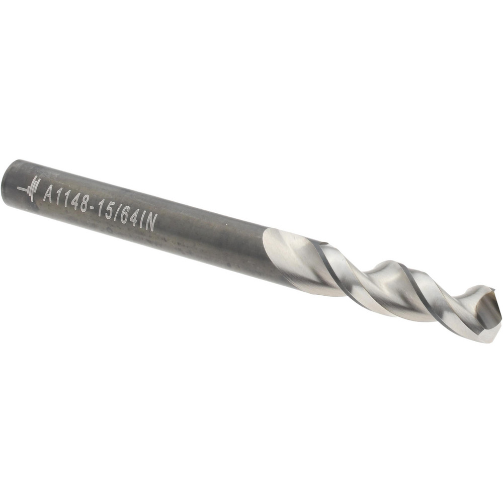 Screw Machine Length Drill Bit: 15/64" Dia, 130 deg Point, Vanadium High Speed Steel