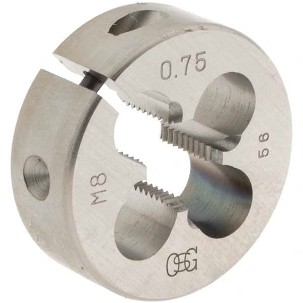 OSG - Round Die: M8x0.75, 25 mm OD, High Speed Steel - 01428440 - MSC  Industrial Supply