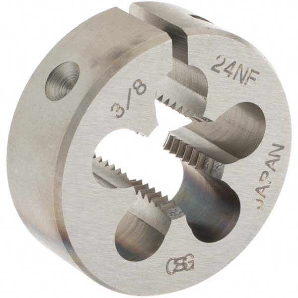 Round Die: 3/8-24, 1" OD, High Speed Steel