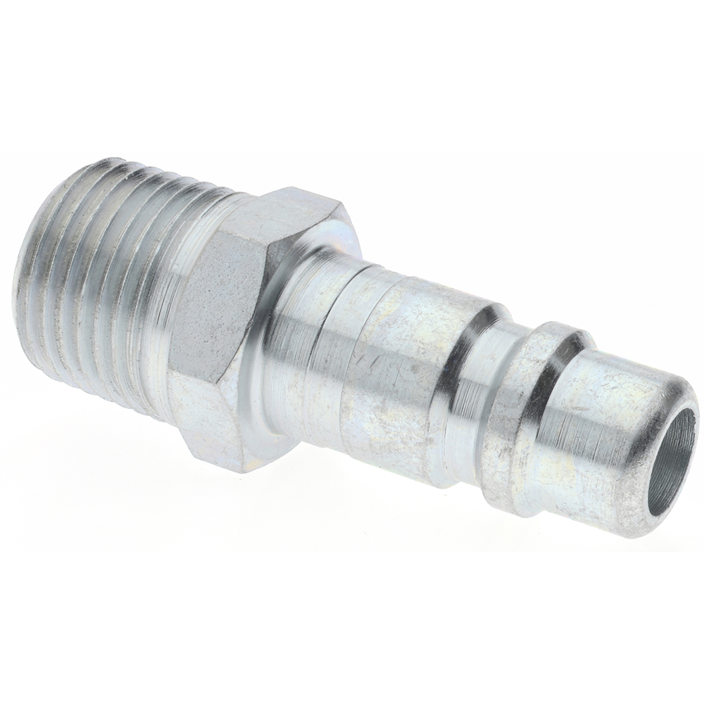 Pneumatic Hose Coupling: 1/2" Thread, 1/2" Body Dia, Industrial Interchange - Steel