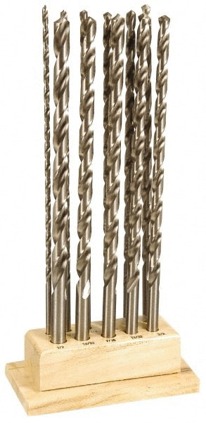 Value Collection 1435148 Drill Bit Set: Aircraft Extension Length Drill Bits, 10 Pc, 118 °, High Speed Steel Image