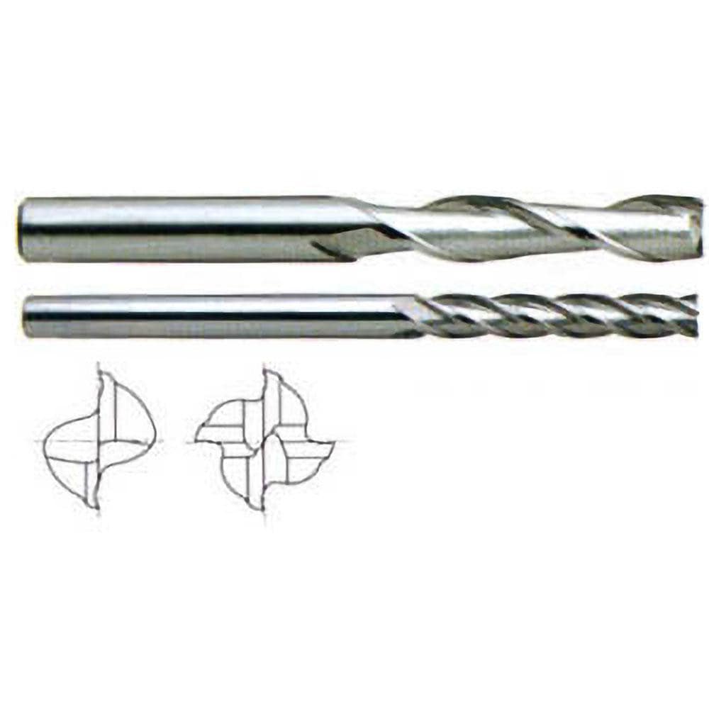 Square End Mill: 4 Flutes, Solid Carbide