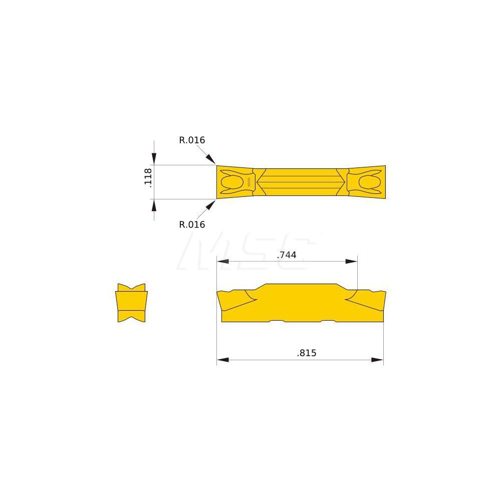 Grooving Insert: GYMM VP10RT, Solid Carbide