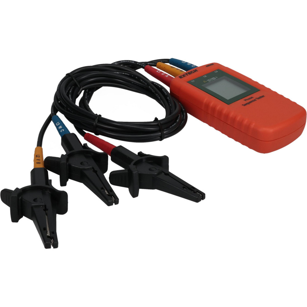 Exotech Rotation Meter Extech - 3 Phase, 40 to 600 VAC, 15 to 400 Hz, 32 to 104°F, LCD Display ...