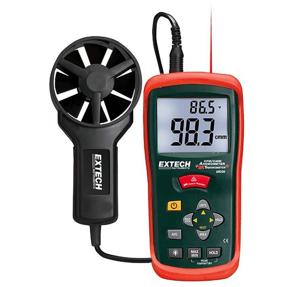 Extech AN200 0.4 to 30 m/Sec Air CFM and CMM Thermo Anemometer 