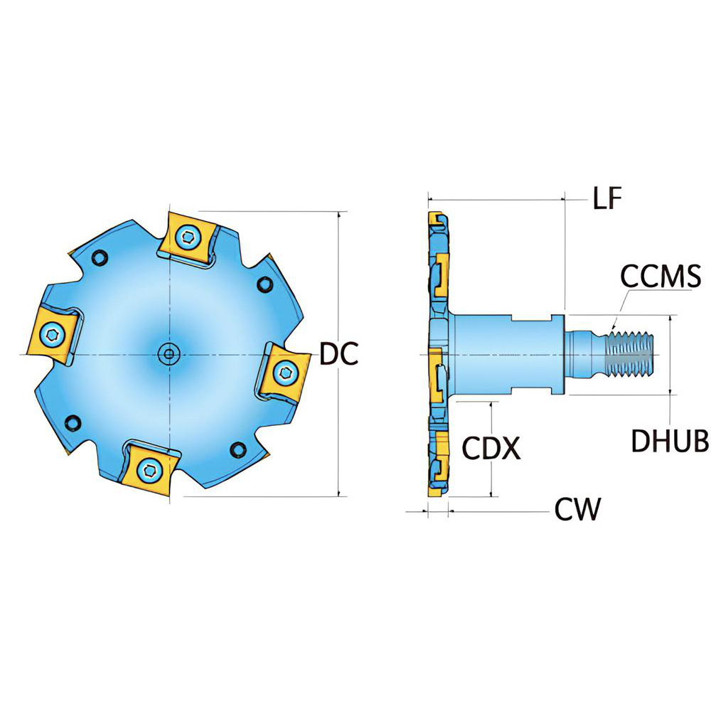 Ingersoll Cutting Tools Indexable Slotting Cutter 3/16" Cutting