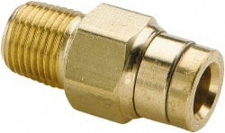 Push-in 45° Male Elbow 3/8 Tube O.D Midland 540606 Brass D.O.T 3/8 Male NPTF 