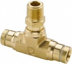 Parker 172PTC-8-8 Push-To-Connect Tube to Male & Tube to Male NPT Tube Fitting: Swivel Male Branch Tee, 1/2" Thread, 1/2" OD Image