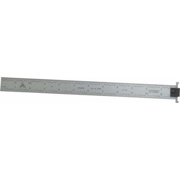 Steel Rule: 12" OAL, 4R Graduation, 1" OAW