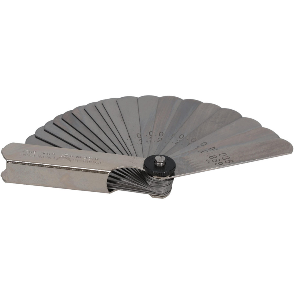 26 Piece, 0.0015 to 0.035" Thick, Parallel Feeler Gage Set