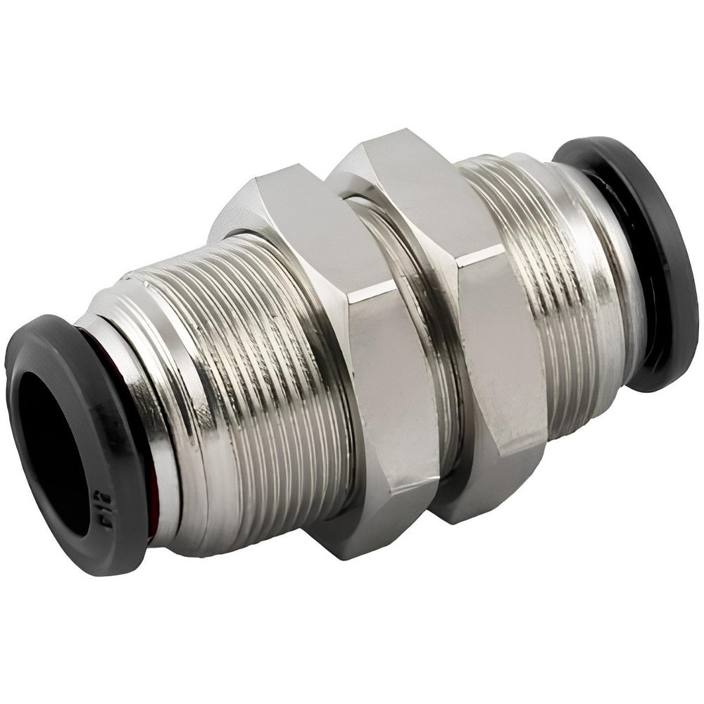 Push-To-Connect Tube to Tube Tube Fitting: Bulkhead Union, M14 x 1 Thread