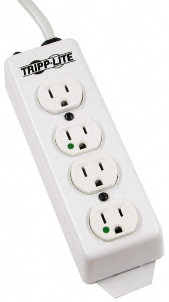 Power Outlet Strips; Amperage: 15 A; Amperage: 15 A; Voltage: 120 V; Number of Outlets: 4; Number Of Outlets: 4; Mounting Type: Free Hanging; Keyhole; Strip Length: 8.6500 in; Cord Length: 15 ft; Voltage: 120 V; Strip Length (Inch): 8.6500; Strip Length (