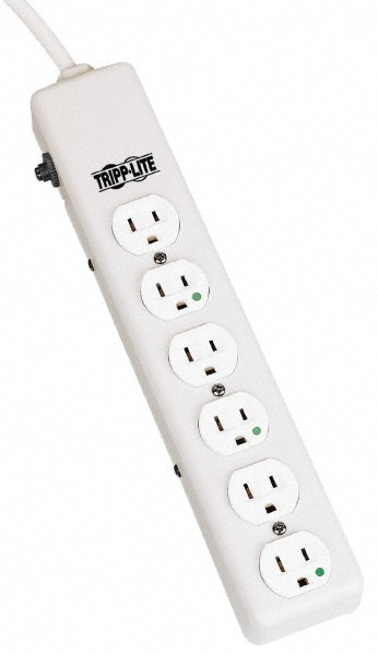 Power Outlet Strips; Amperage: 15 A; Amperage: 15 A; Voltage: 120 V; Number of Outlets: 6; Number Of Outlets: 6; Mounting Type: Free Hanging; Keyhole; Cord Length: 6 ft; Voltage: 120 V; Strip Length (Inch): 13-3/4; Strip Length (Decimal Inch): 13-3/4; Cor