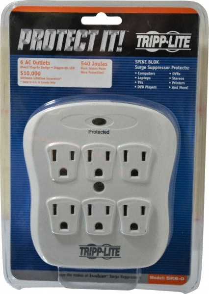 Tripp-Lite SK6-0/SPIKEBLOK 6 Outlets, 120 Volts, 15 Amps, Power Outlet Strip 