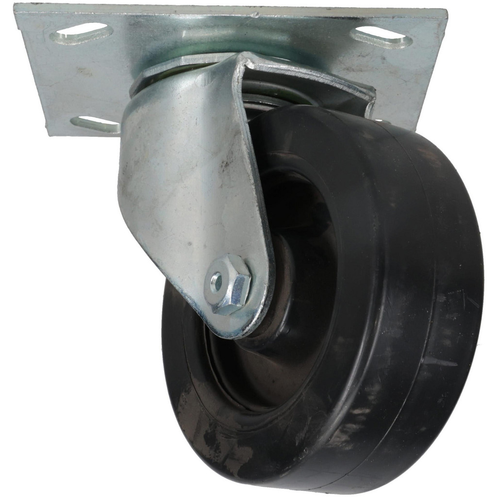 E.R. Wagner Swivel Top Plate Caster: Polyolefin, 300 lb, 4" Dia, 1-3/8" Wide, 5-1/16" OAH - 3-3/4 x 4-5/8" Plate, 2-5/8 x 3-5/8 Slotted to 3 x 3"