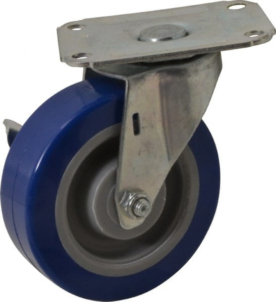 Wagner Swivel Caster with 4" x 1-1/4" Dark Rubber Wheels Set of 4 