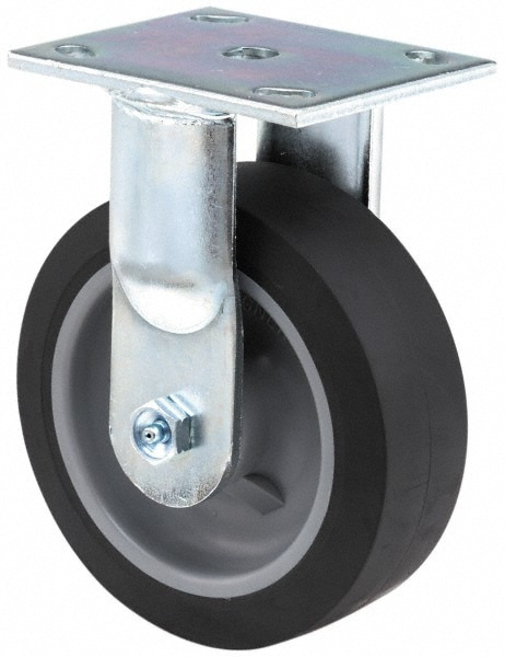 E.R. Wagner 1F8306C27000191 Rigid Top Plate Caster: Polyolefin, 6" Wheel Dia, 2" Wheel Width, 640 lb Capacity, 7-1/2" OAH 