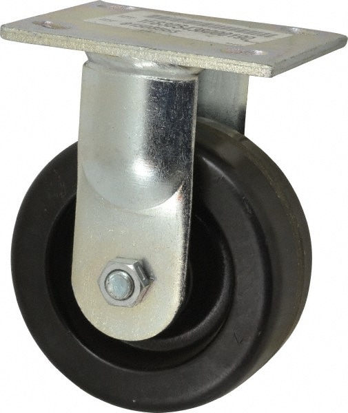 E.R. Wagner 1F8305438000190 Rigid Top Plate Caster: Phenolic, 5" Wheel Dia, 2" Wheel Width, 1,000 lb Capacity, 6-1/2" OAH 