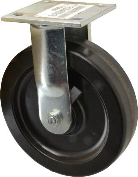 E.R. Wagner 1F8308438000190 Rigid Top Plate Caster: Phenolic, 8" Wheel Dia, 2" Wheel Width, 1,200 lb Capacity, 9-1/2" OAH 