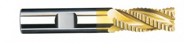 Corner Radius End Mill: 1/2" Dia, 1" LOC, 0.06" Radius, 4 Flutes, Solid Carbide