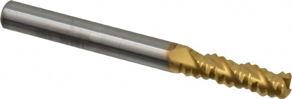 Corner Radius End Mill: 1/4" Dia, 3/4" LOC, 0.045" Radius, 3 Flutes, Solid Carbide