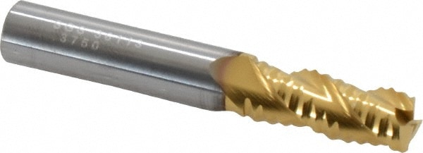 Corner Radius End Mill: 3/8" Dia, 7/8" LOC, 0.06" Radius, 3 Flutes, Solid Carbide