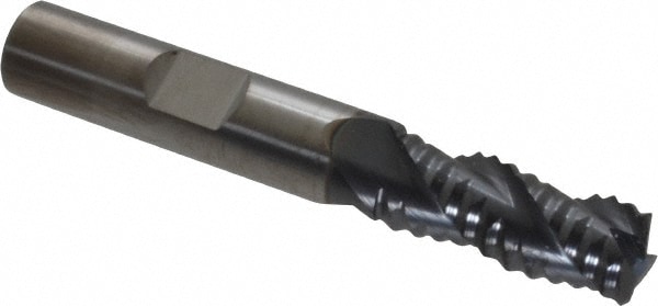 Corner Radius End Mill: 3/8" Dia, 7/8" LOC, 0.06" Radius, 3 Flutes, Solid Carbide