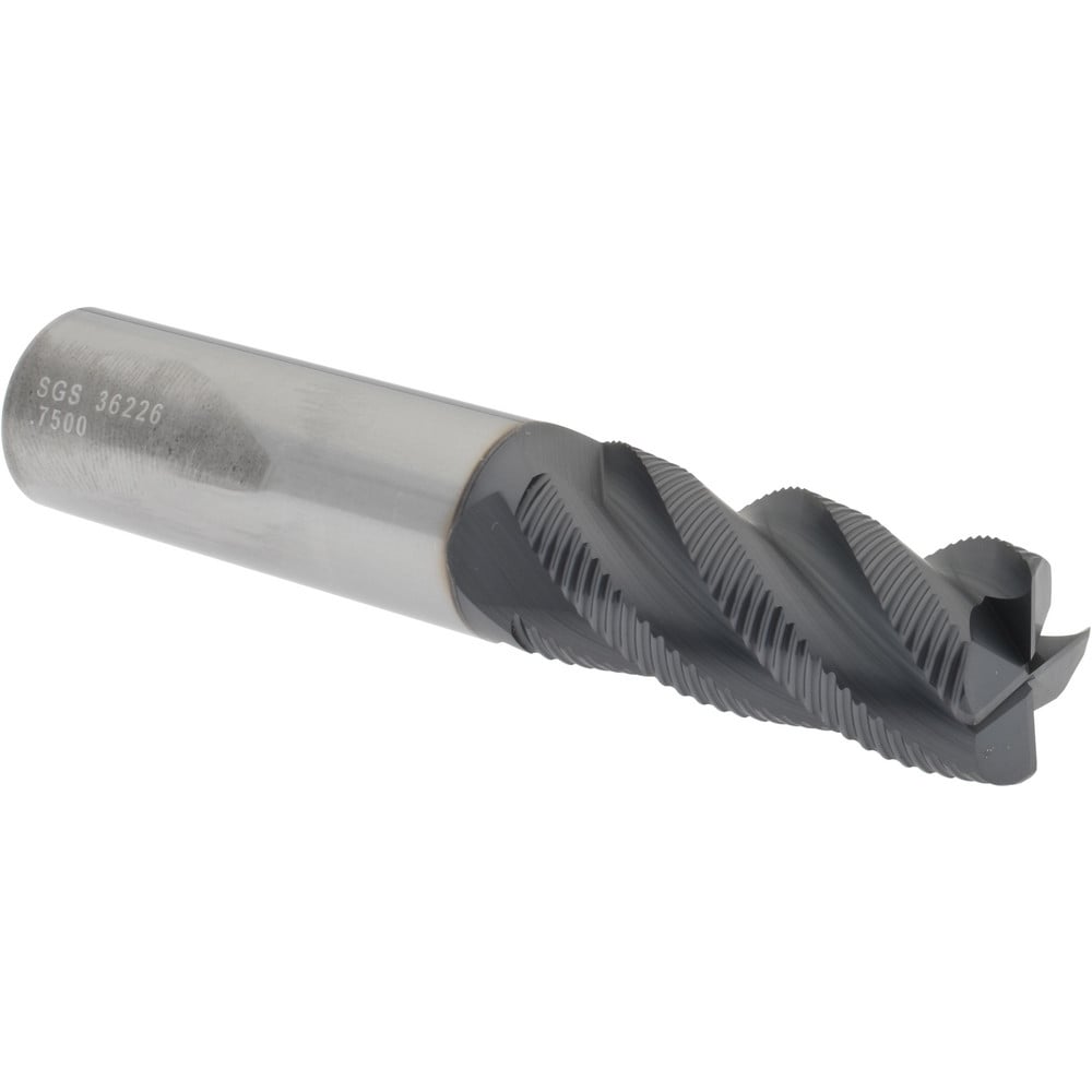 SGS 36226 Corner Radius End Mill: 3/4" Dia, 1-5/8" LOC, 0.06" Radius, 4 Flutes, Solid Carbide Image