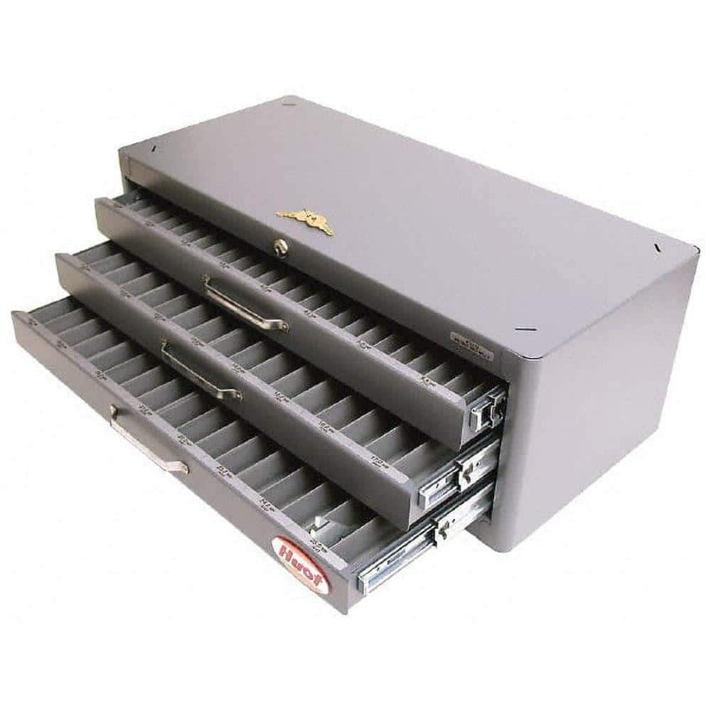 3 Drawer, 2 to 25mm End Mill Diam, Steel End Mill Storage
