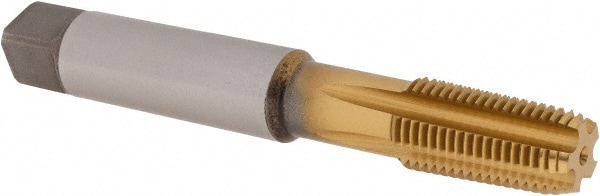 Standard Pipe Tap: 1/4-18, NPT, Modified Bottoming, 5 Flutes, Cobalt, TiN Finish