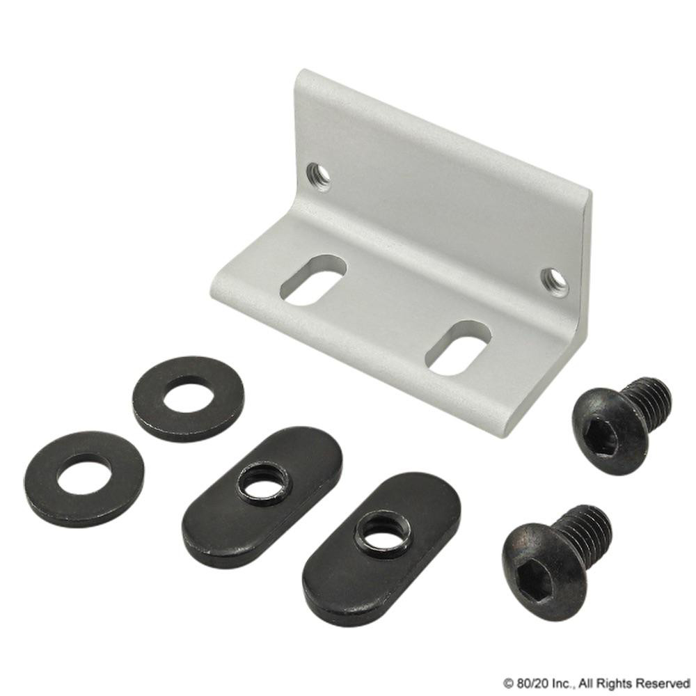 Door Catch Bracket: Use with Series 10 & 15 - Aluminum, 2" OAL, 1" High