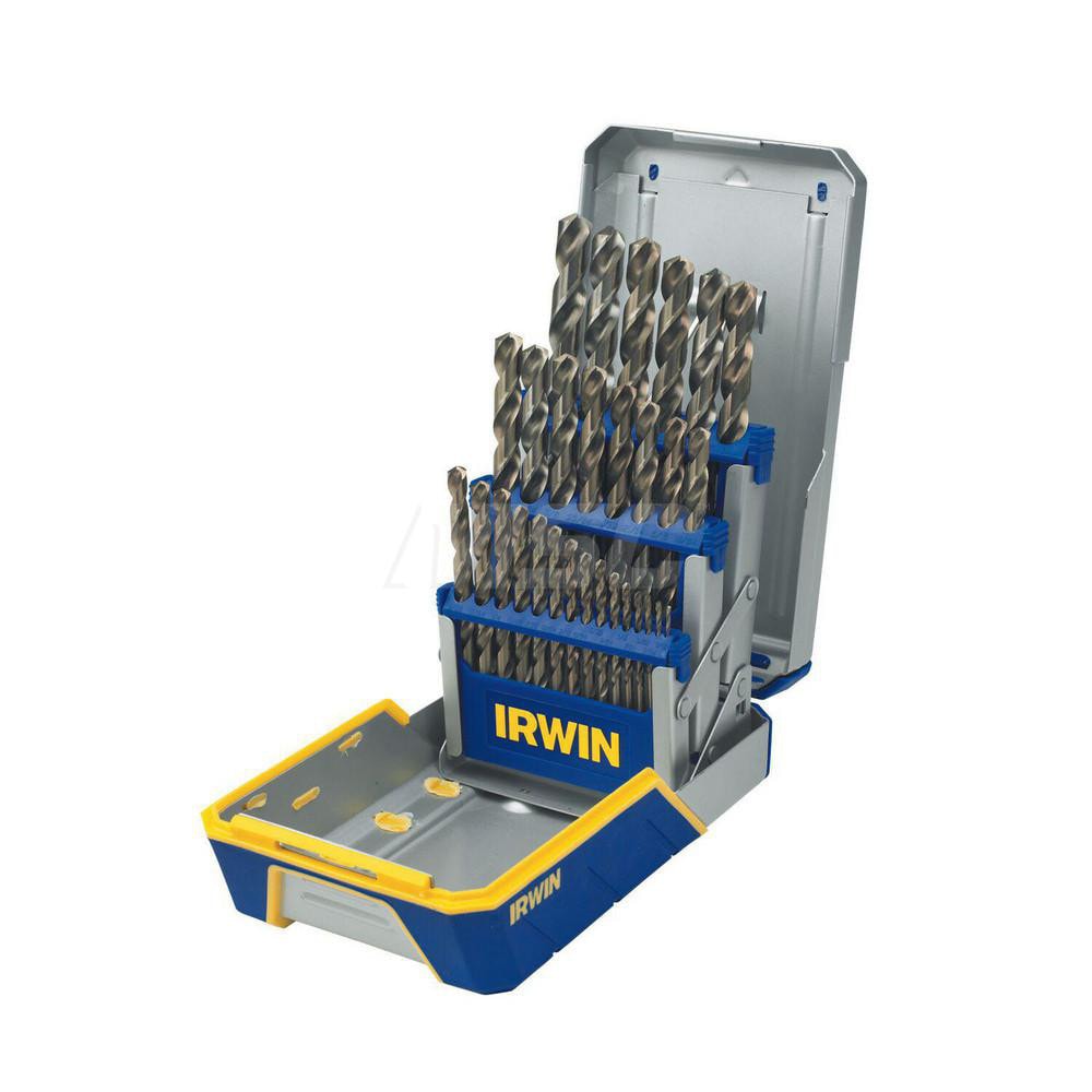 Drill Bit Set: Jobber Length Drill Bits, 29 Pc, 0.0625" to 0.5" Drill Bit Size, 135 °, Cobalt