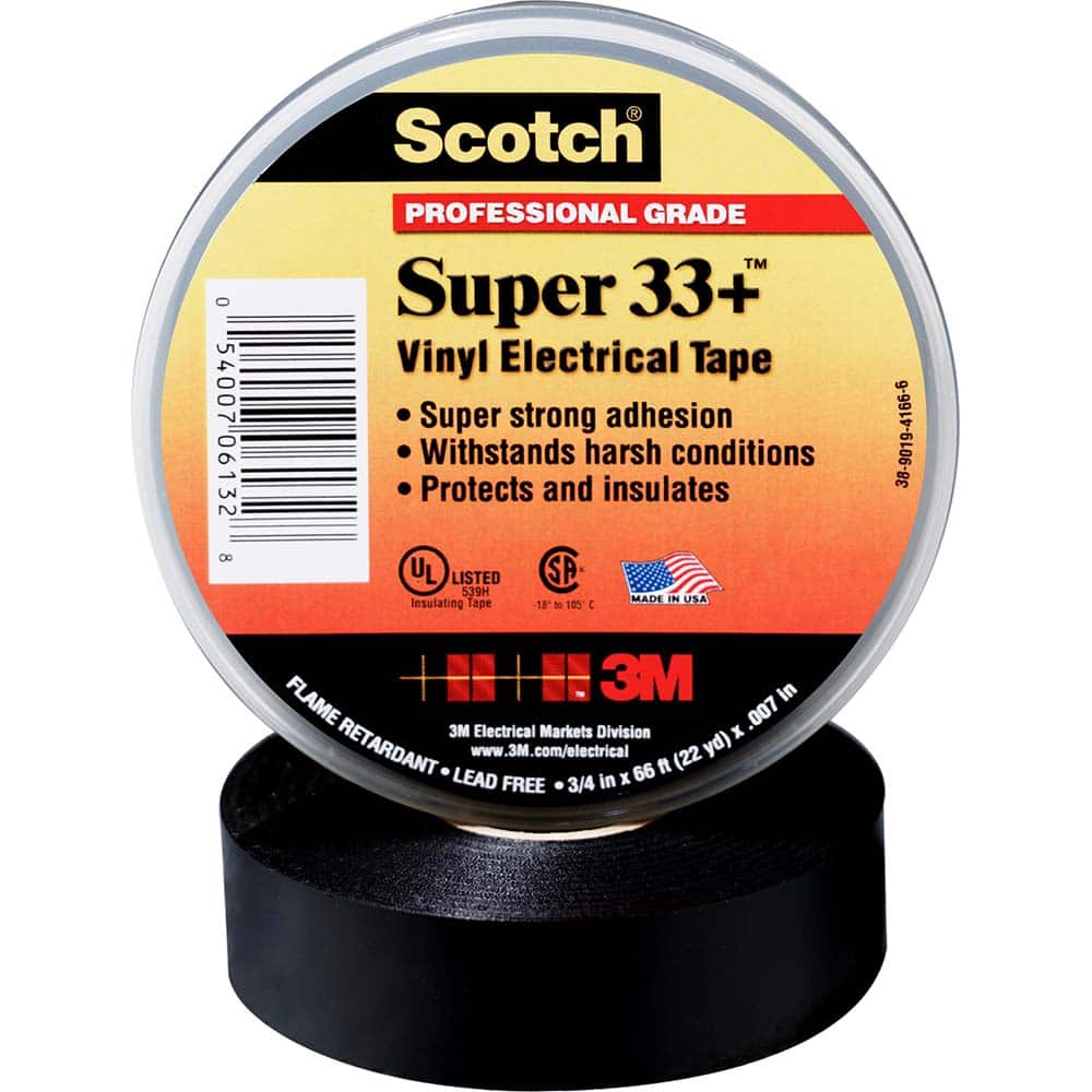 7 mil 100 Roll Case Of Black Electrical Tape 3/4 Inch x 60 Feet Per Roll 