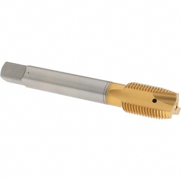 Spiral Point Tap: M16x1.50 Metric Fine, 3 Flutes, Plug, 6H Class of Fit, Vanadium High Speed Steel, TiN Coated