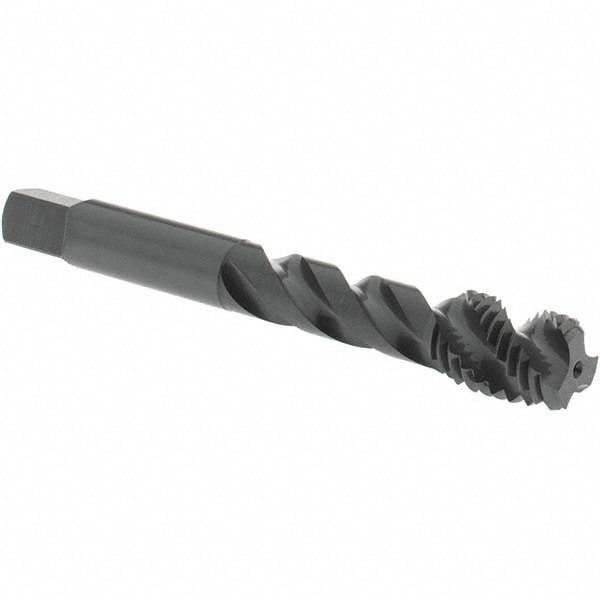 3/8-16 UNC, 3 Flute, 45° Helix, Bottoming Chamfer, Oxide Finish, Vanadium High Speed Steel Spiral Flute STI Tap