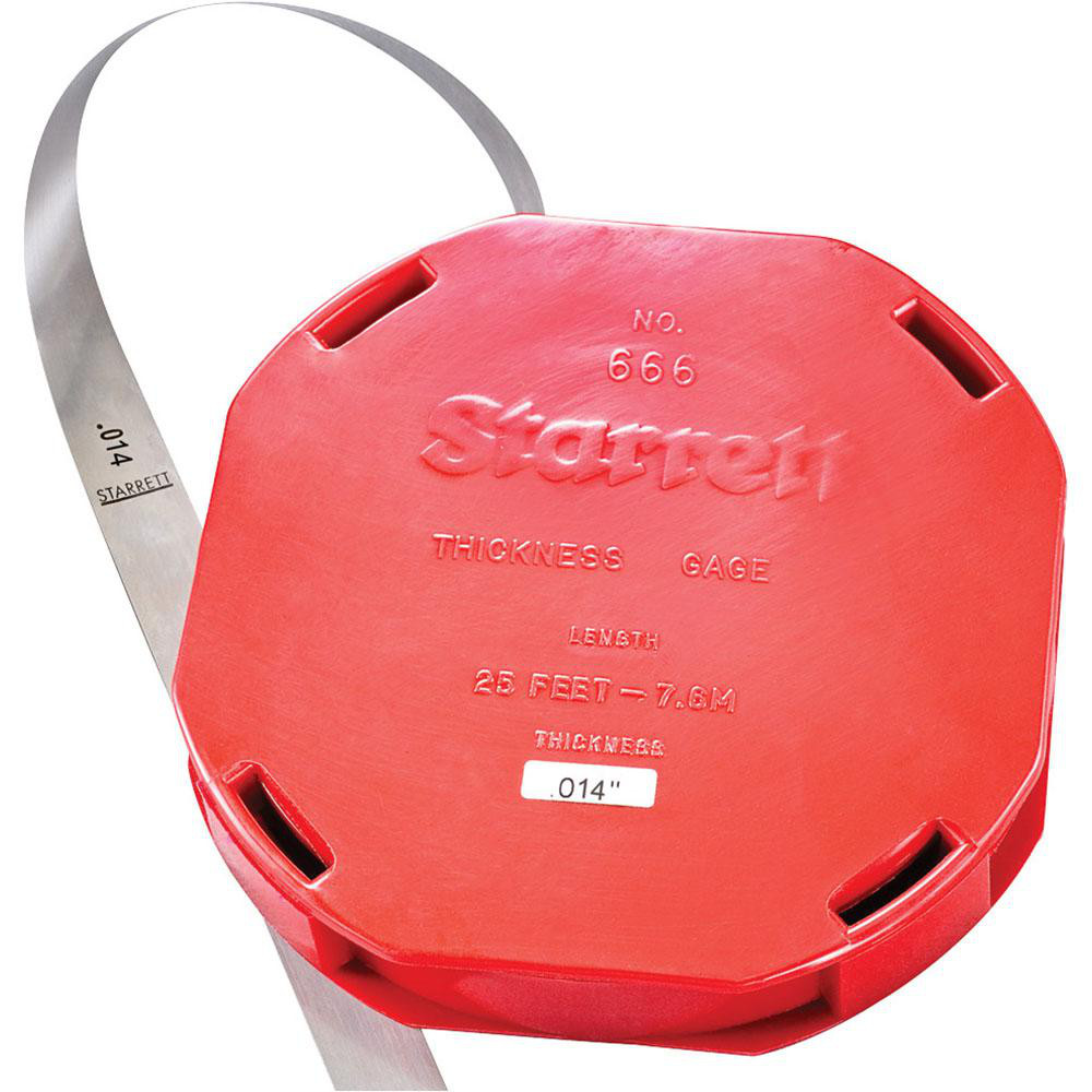 Feeler Stock Roll: 0.014" Thick, 1/2" Wide, 25' Long, Tempered Steel - Tempered Steel