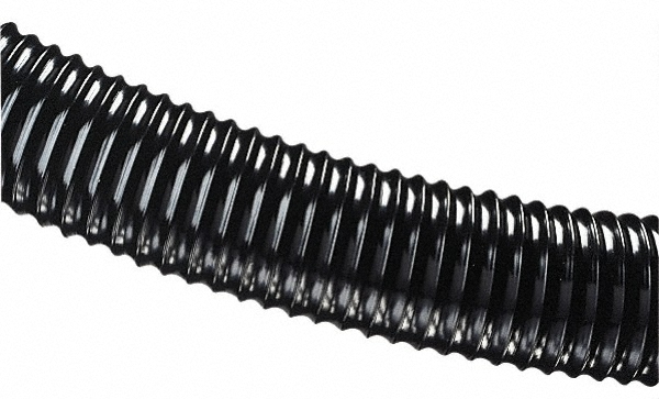 Duct Hose: Polyurethane, 2-1/2" ID, 30 Hg Vac Rating, 30 psi - 25' Long, -65 to 200 ° F, 3" Bend Radius, Black