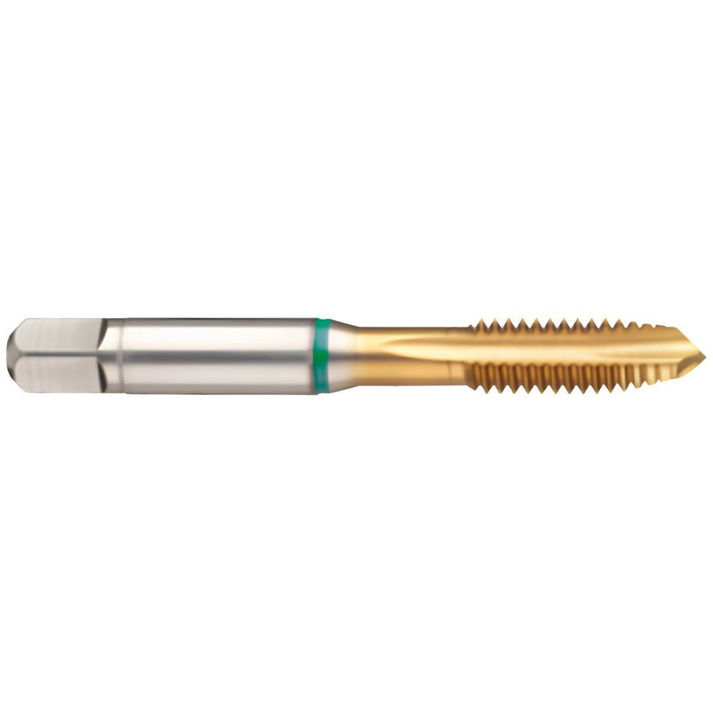 Spiral Point Tap: 3/4-10 UNC, 4 Flutes, Plug Chamfer, 2B Class of Fit, High-Speed Steel-E, TiN Coated