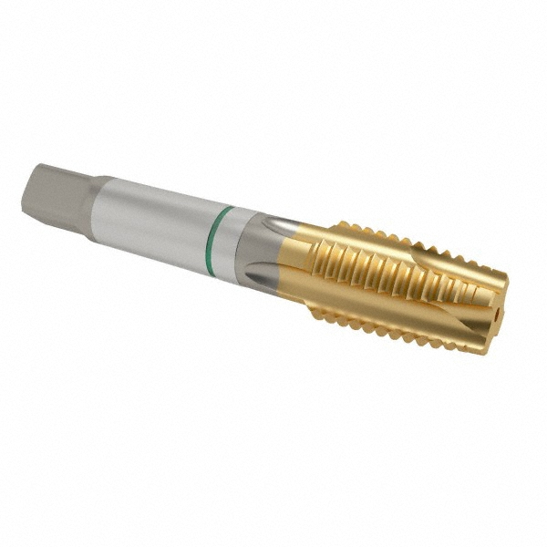 Guhring 9039160190500 Spiral Point Tap: 3/4-10, UNC, 4 Flutes, Plug, 2B, Cobalt, TiN Finish Image