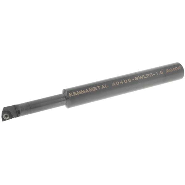 Indexable Boring Bar: A0406SWLPR15, 8.15 mm Min Bore Dia, Right Hand Cut, 3/8" Shank Dia, -5 ° Lead Angle, Steel