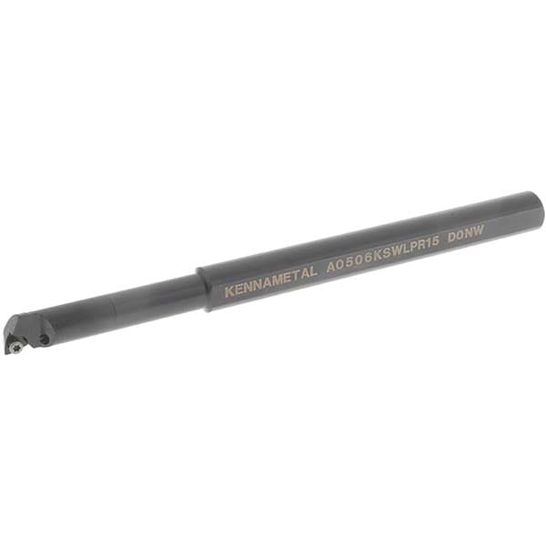 Indexable Boring Bar: A0506SWLPR15, 10.54 mm Min Bore Dia, Right Hand Cut, 3/8" Shank Dia, -5 ° Lead Angle, Steel