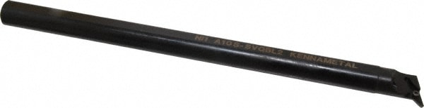 Indexable Boring Bar: A10SSVQBL2, 21.59 mm Min Bore Dia, Left Hand Cut, 5/8" Shank Dia, -17.5 ° Lead Angle, Steel