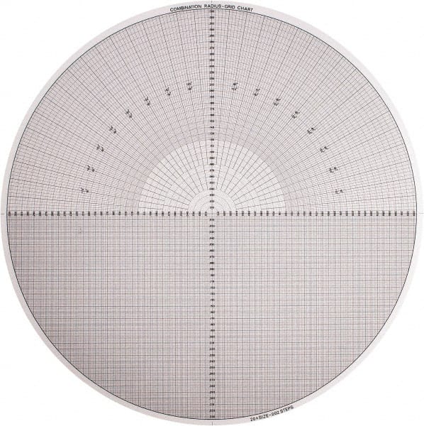 14 Inch Diameter, Grid and Radius, Mylar Optical Comparator Chart and Reticle