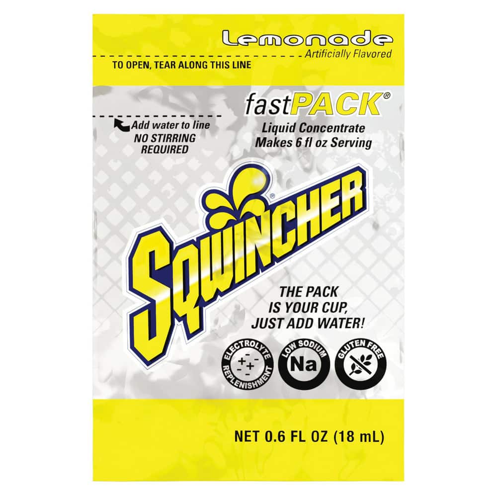 Sqwincher 159015303 Activity Drink: 0.6 oz, Packet, Lemonade, Liquid Concentrate, Yields 6 oz 